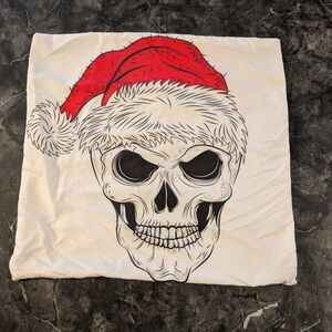 Santa Skull Graphic Pillow Cover